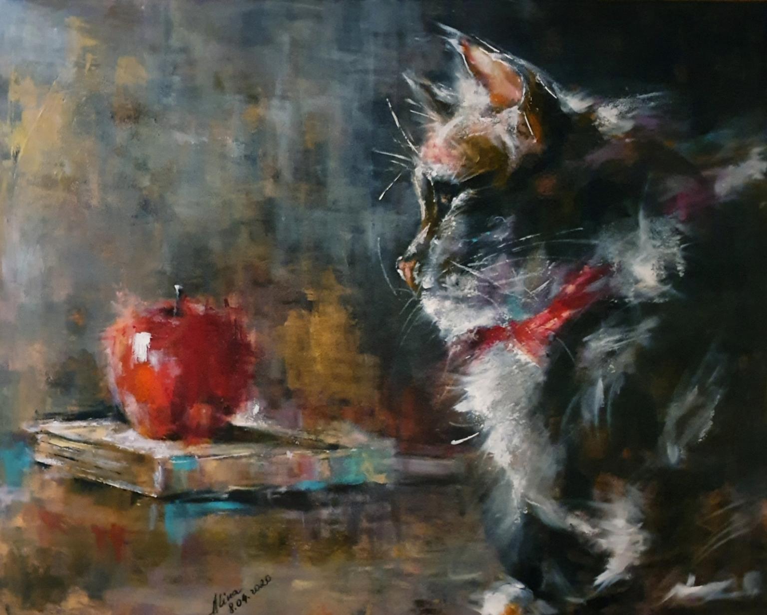 ArteDiAlina.com painting: The Red Collar / Il collare rosso